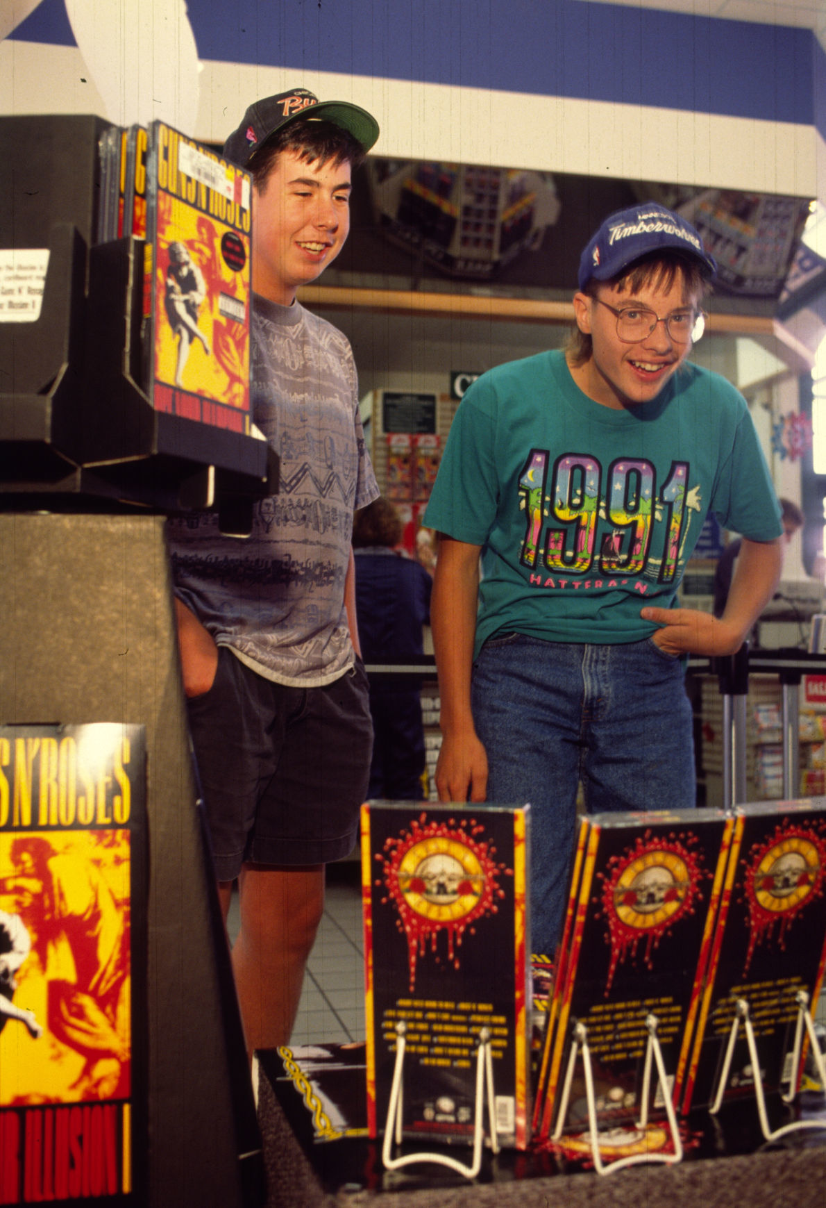 Guns N' Roses album release at Hastings, September 1991